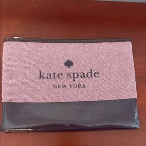 kate spade Pink and Dark Brown Two-Tone Zip Pouch